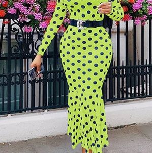 Green with Black Dots Dress